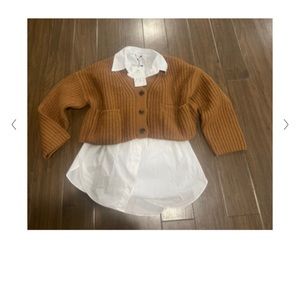 Zara knit crop sweater Women Size M only worn once. Brand New Condition!